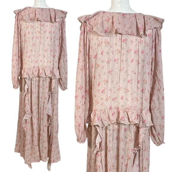 Spell & the Gypsy Bohemian Ethereal Billowy Ruffle Fleur Gown Maxi Dress Large - Picture 12 of 15